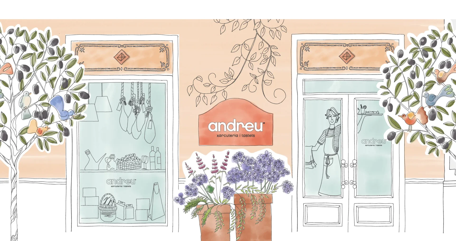 llustration for La Roca Village - Andreu Shop. Pizzaiolo