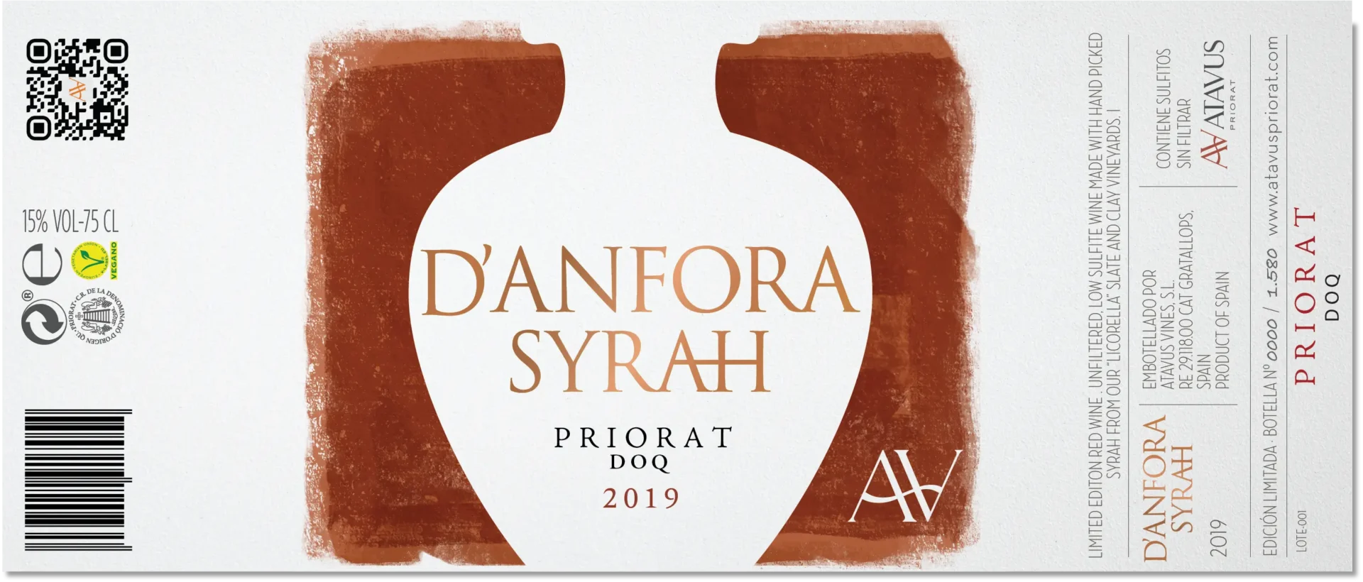 ATAVUS D'AANFORA SYRAH LABEL DESIGN -