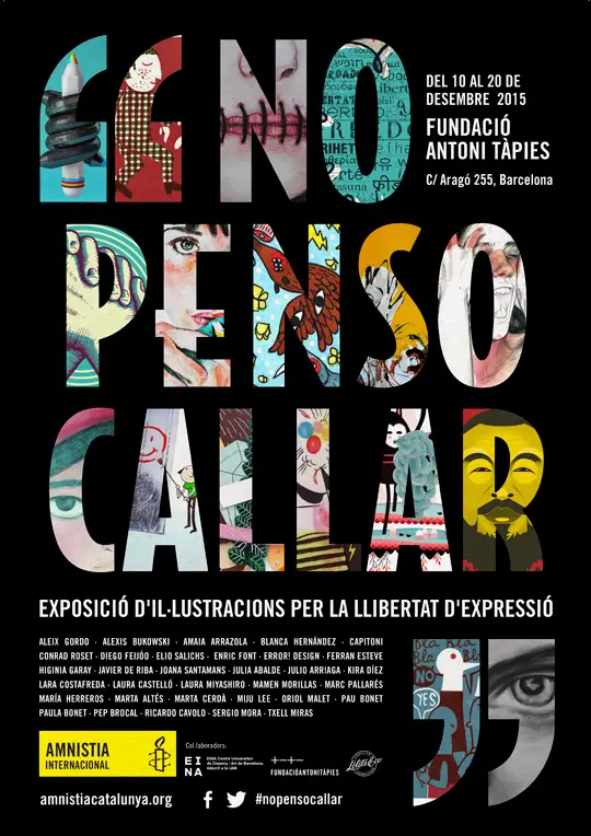 amnesty International poster design no pens callar - brochure cover