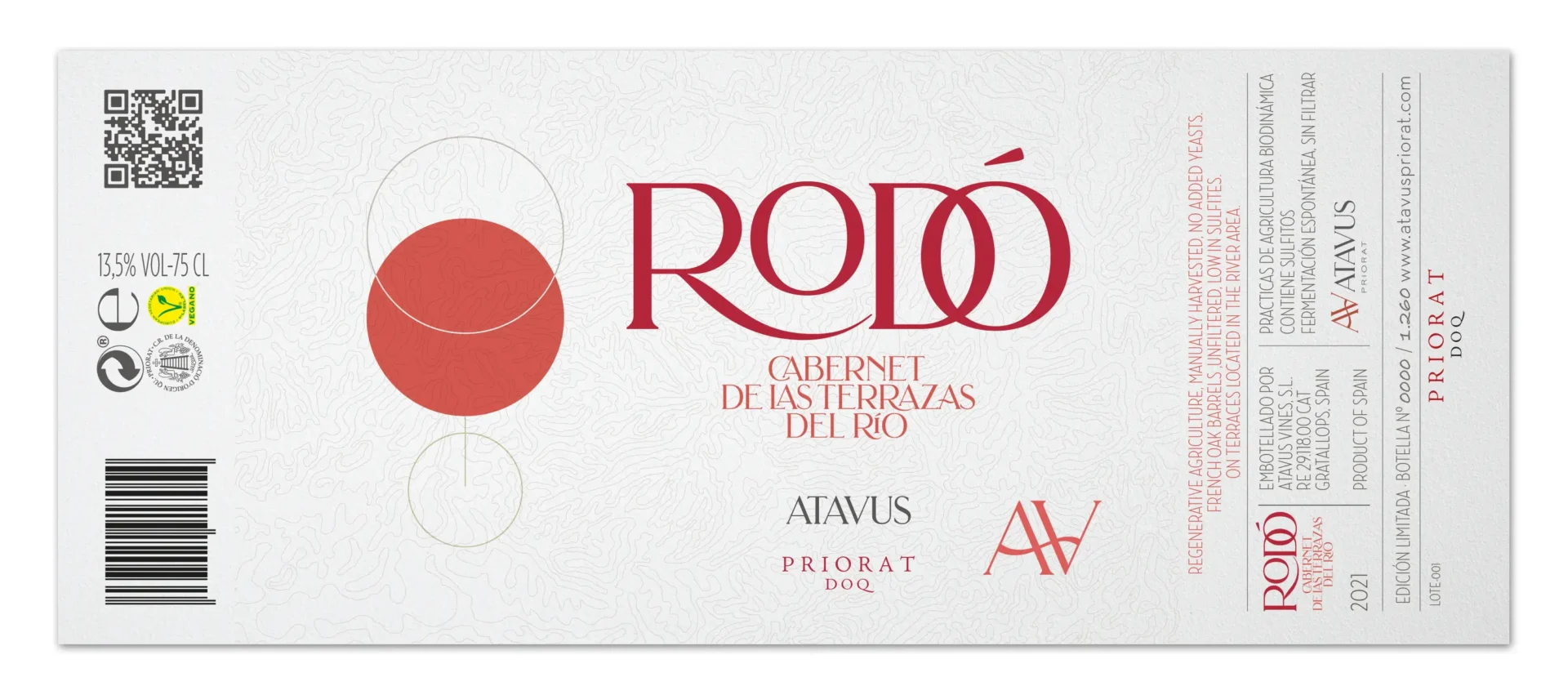 Packaging design for Rodo Red wine, flat label