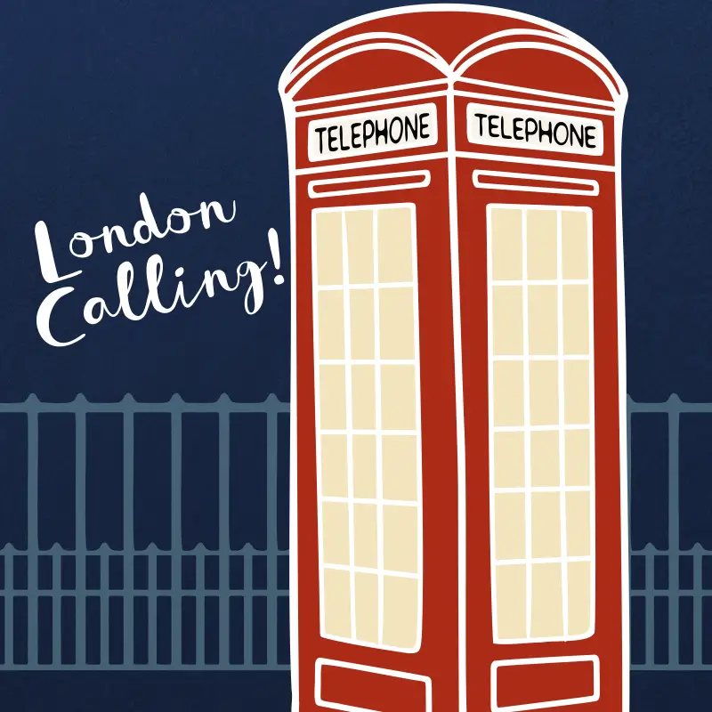 graphic London Illustration - phone booth