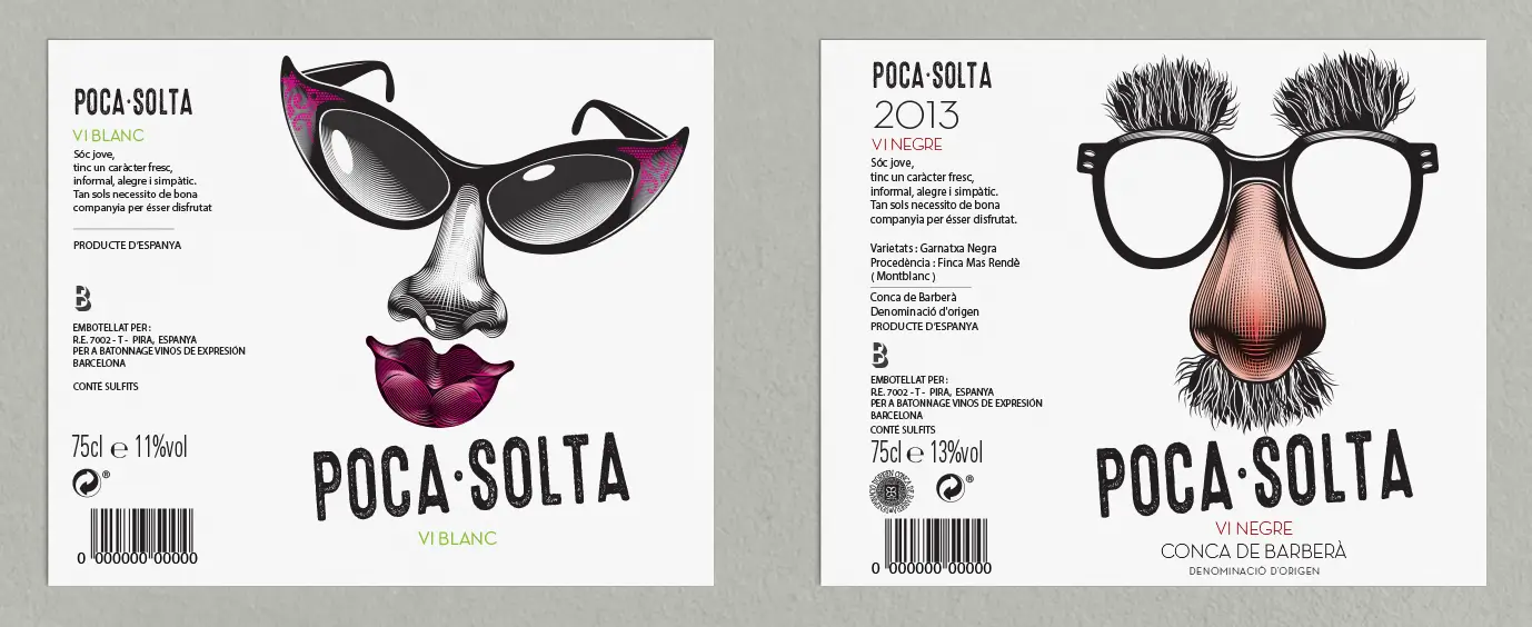 pocasolta wine packaging design -wine labels flat