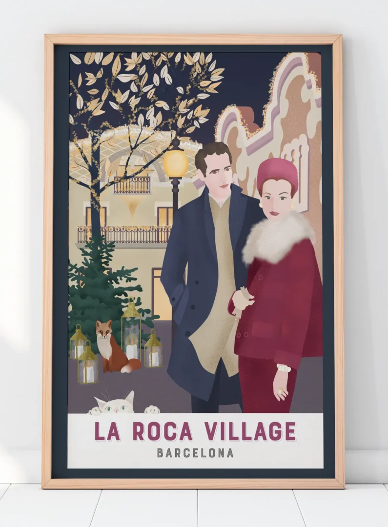 Vintage travel posters for value retail's Bicester Village collection. Design and illustration