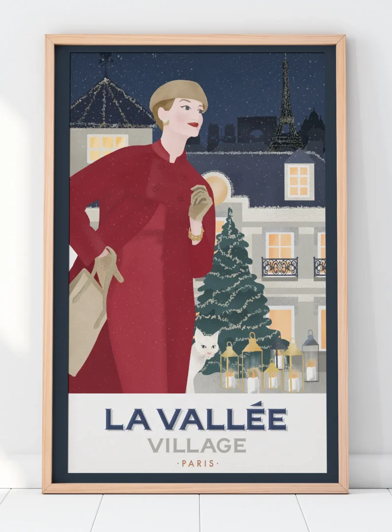 Vintage travel posters for value retail's Bicester Village collection. Design and illustration