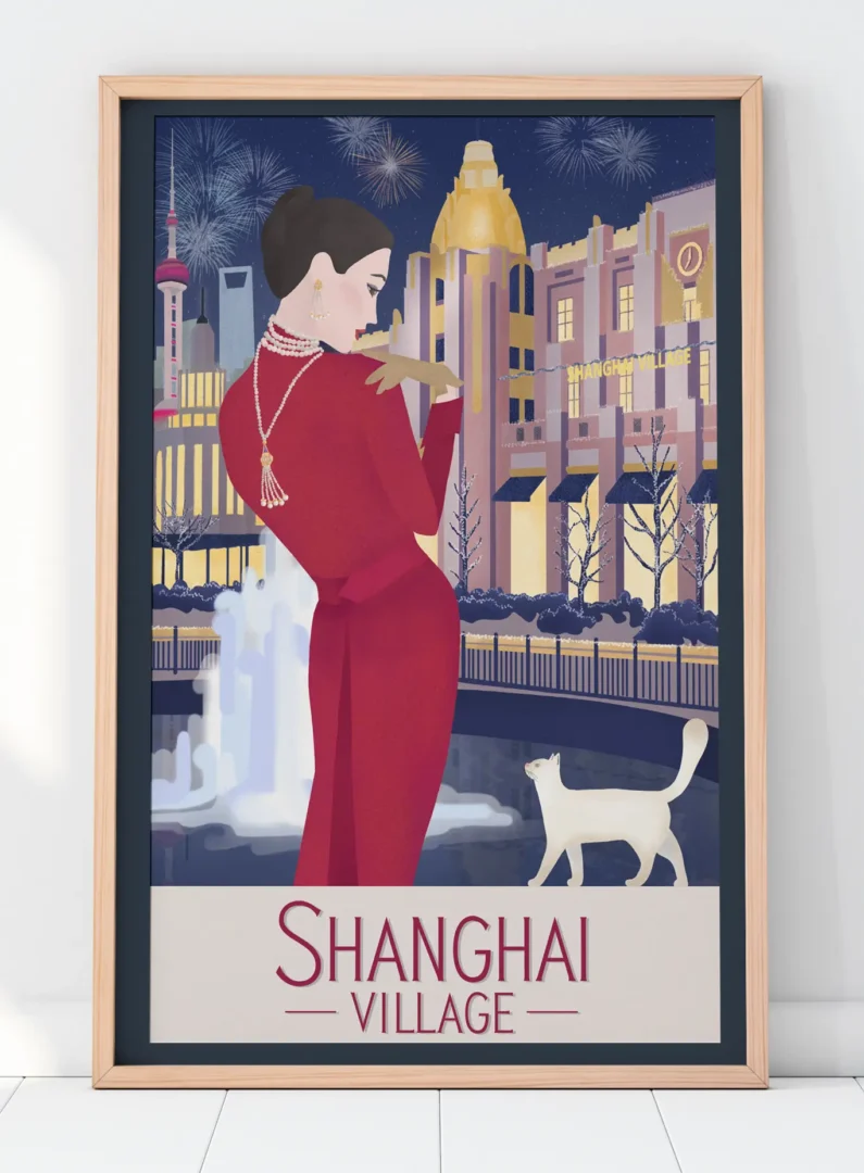 Vintage travel posters for value retail's Bicester Village collection. Design and illustration