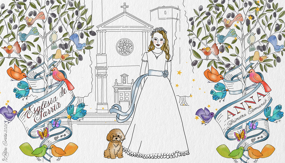 communion illustration set in Sarria, barcelona